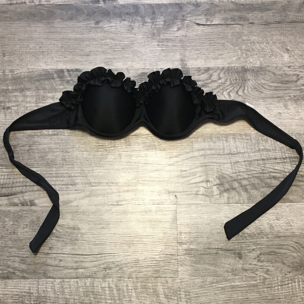 Push Up Bandeau Bikini Top in Black - NWOT